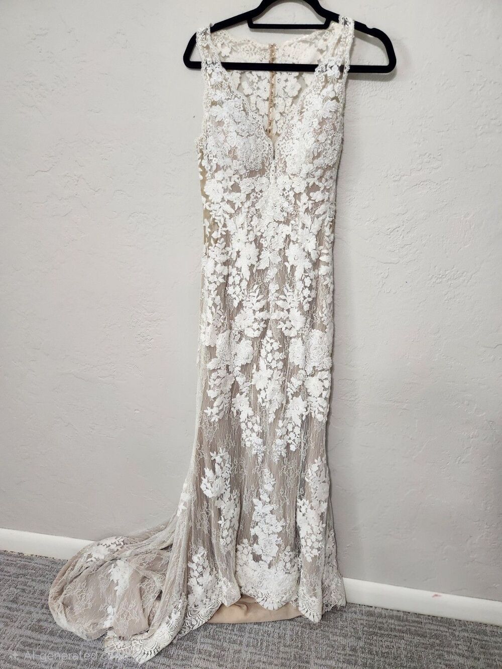 Stella York 6933 Ivory w/bustle Sz 10 TRASH DRESS FOR PARTS GREAT SEAMSTRESS